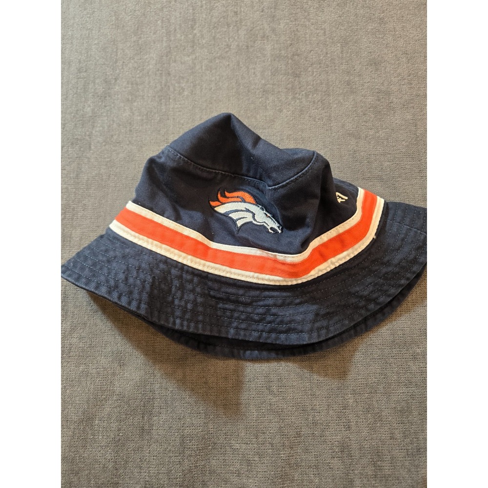 '47 BRAND MENS DENVER BRONCOS STRIPED COTTON BUCKET HAT NAVY BLUE OS